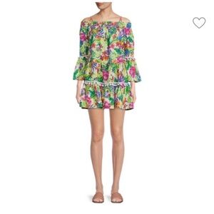 TRUE DESTINATIONS 100%
Cotton Floral Fare Sleeves Off
Shoulder Dress